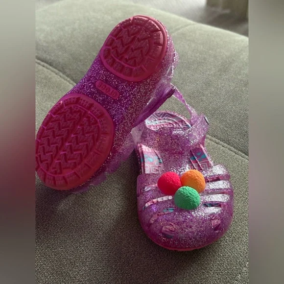 Crocs Glitter Jelly Sandals Size 6 - Picture 8 of 10